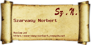 Szarvasy Norbert névjegykártya