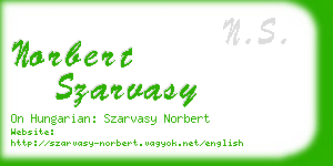 norbert szarvasy business card